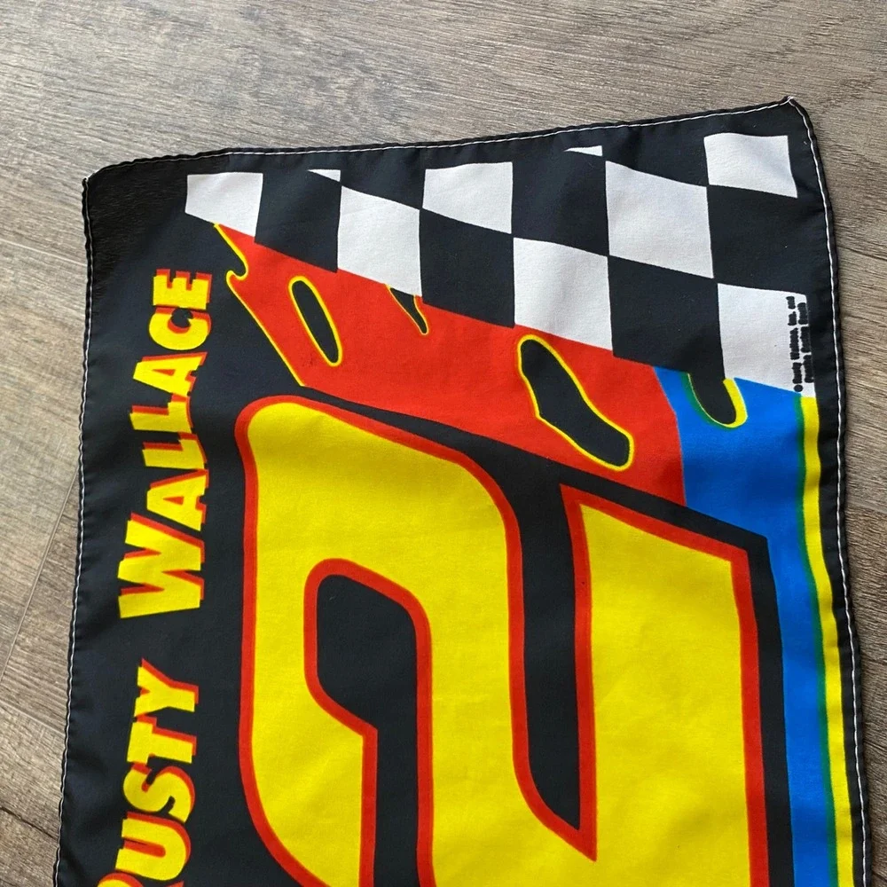 Vintage Rusty Wallace 2 NASCAR Racing Flag Miller Genuine Draft Checkered 17x11